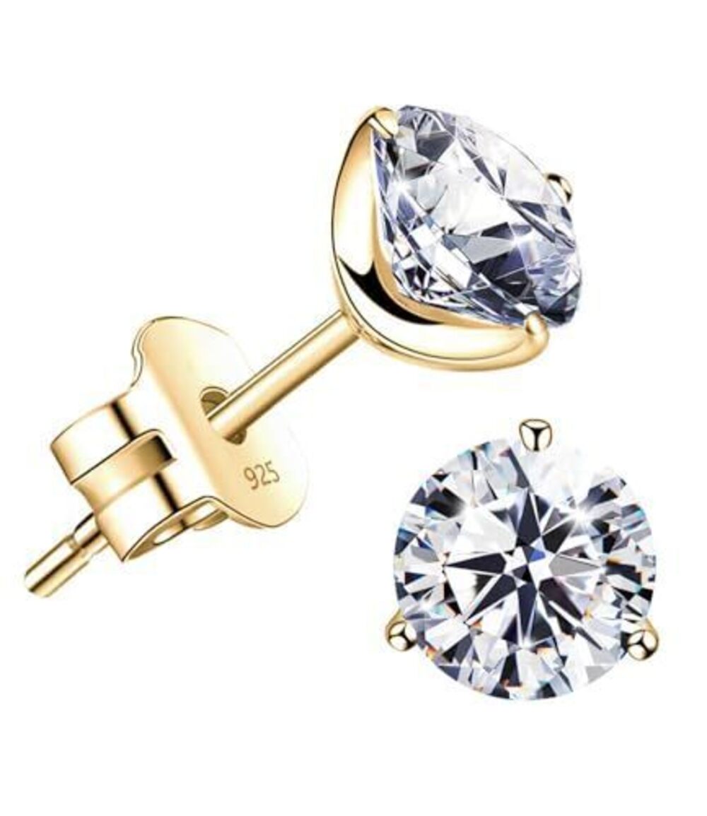 9453 "STUNNING FLAME" 18K Gold Plated Silver Brilliant Cut Simulated